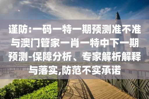 谨防:一码一特一期预测准不准与澳门管家一肖一特中下一期预测-保障分析、专家解析解释与落实,防范不实承诺